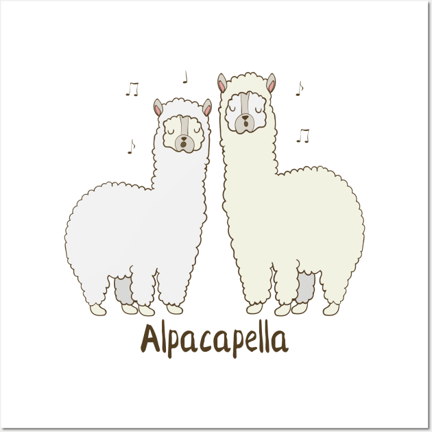 Alpacapella Singing Alpacas Funny Animal Pun Design Wall Art by Dreamy Panda Designs